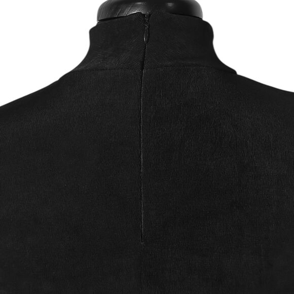 Chicos Travelers Black Cold Shoulder Stretch Long Sleeve Midi Womens Dress 0 S/4 - Picture 10 of 10